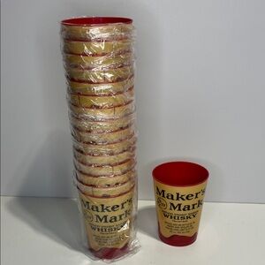🐎🥃🌹NEW Makers Mark Bourbon Plastic Drink Party Cups - pack of 15